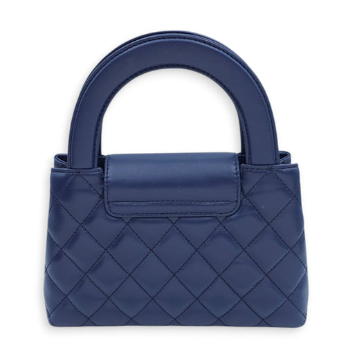 Kelly 19x12x5cm Blue Top Handle Bag in Shiny Calf Gold hardware CL2411-7205 2