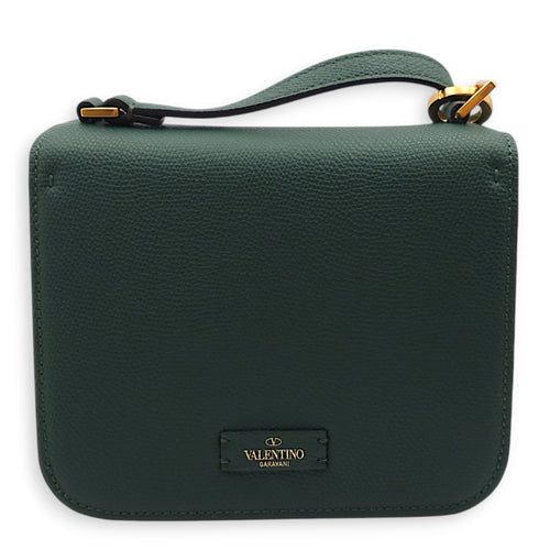 Garavani VSling Bag 18x13x8cm English Green Shoulder Bag in Calfskin, Gold hardware