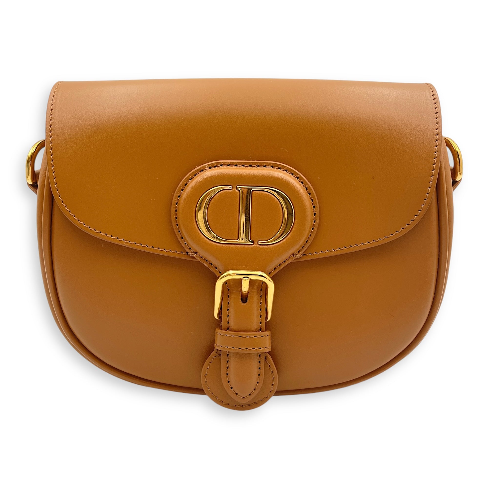 Bobby Small Camel Crossbody Bag in Smooth Calf, Gold hardware