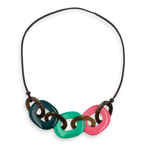 Les Flacons Bandana Vert/Blanc/Marron Necklace in Silk CL2410-6434 1