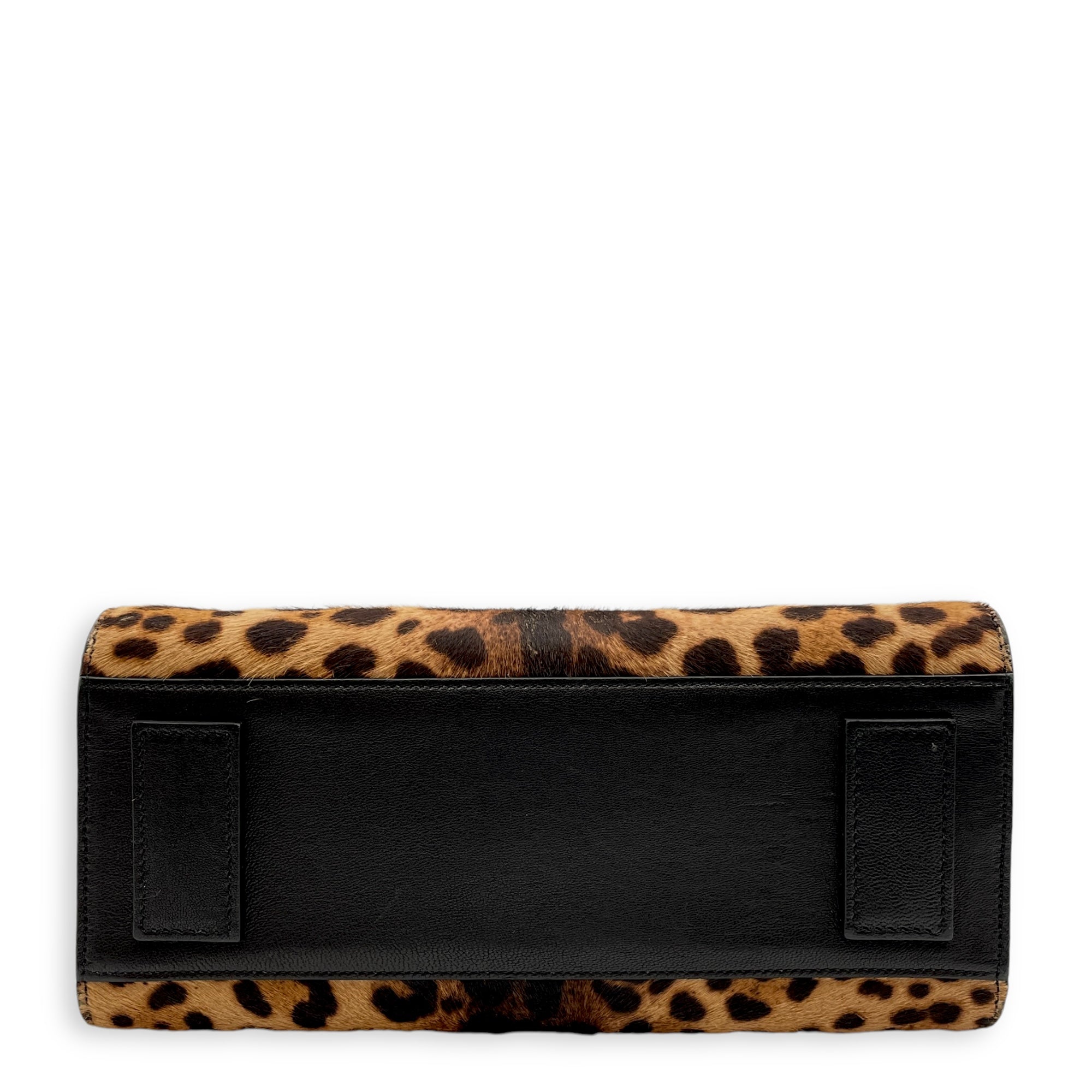 Sac de Jour Baby Leopard Print, Black Shoulder Bag in Pony Hair, Calf, Gold hardware