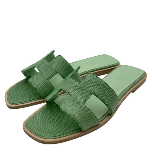 Oran Sandals 38 Vert Jade Sandals in Lizard Varanus Niloticus