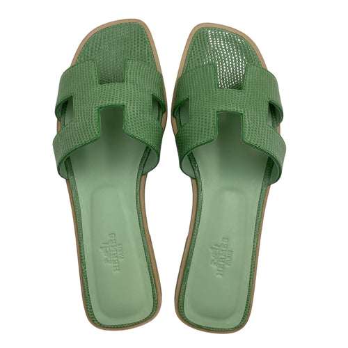 Oran Sandals 38 Vert Jade Sandals in Lizard Varanus Niloticus