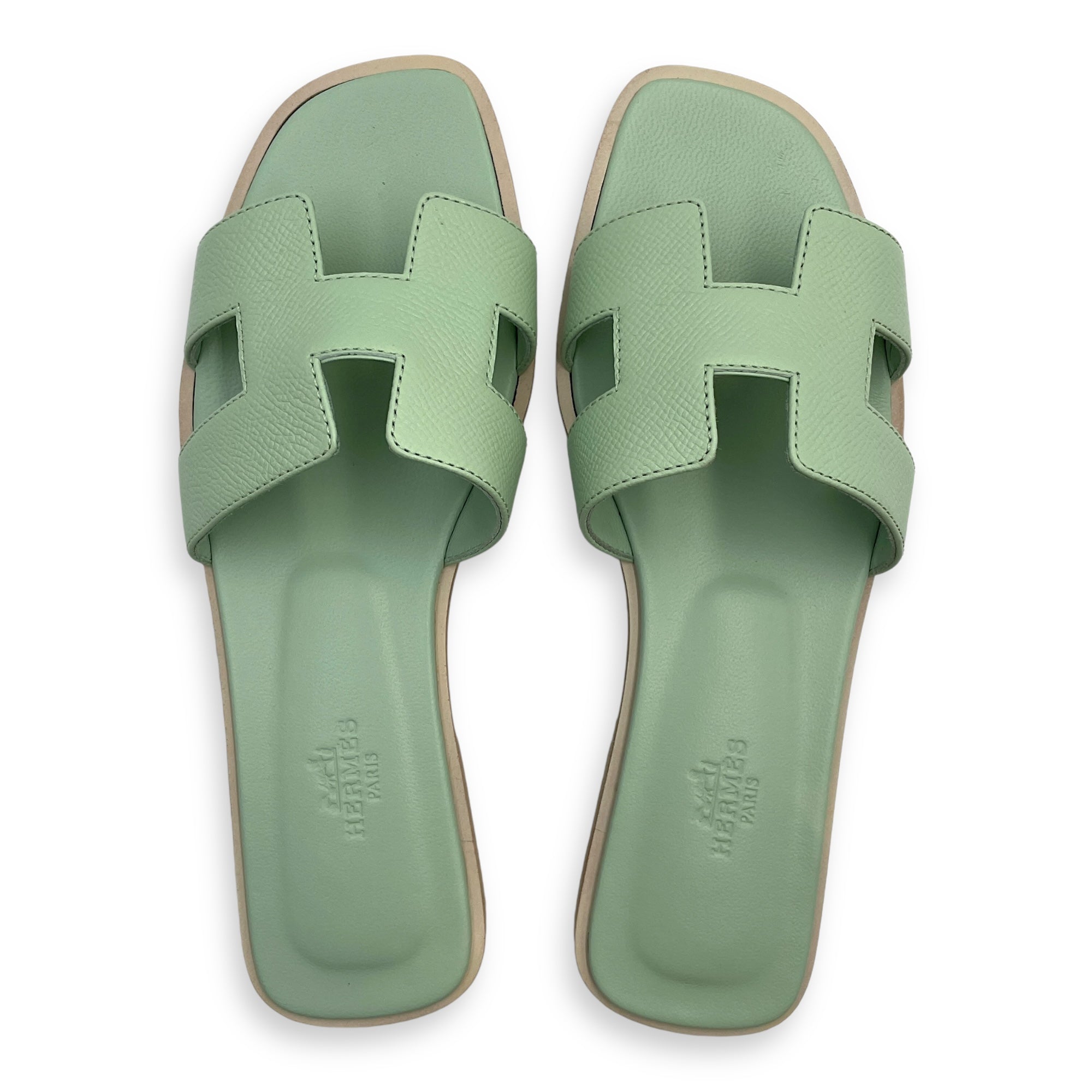 Oran Sandals 37 Vert Jade Sandals in Epsom