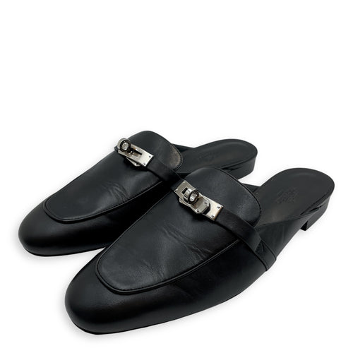 Oz Mule 41 Black Mules in Nappa, Palladium hardware