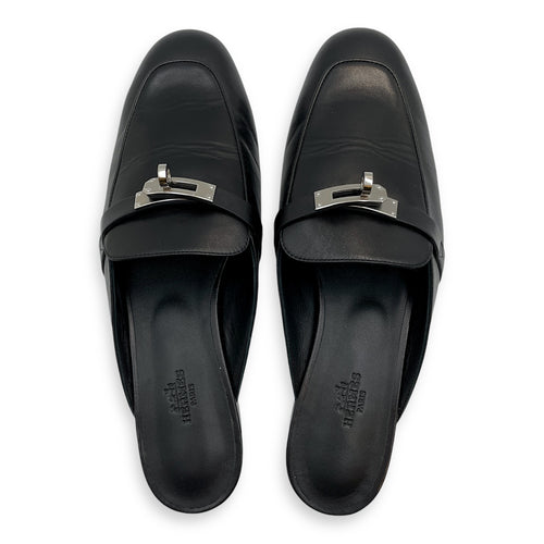 Oz Mule 41 Black Mules in Nappa, Palladium hardware