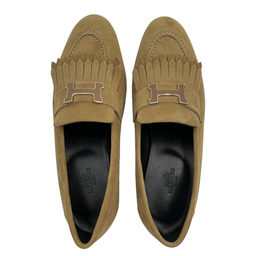Paris Loafer. Sz:38 Others Beige Nude Shoes in Suede Enamel hardware