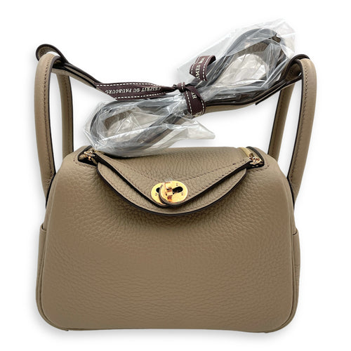 Lindy II Mini Beige Marfa in Clemence, Gold hardware