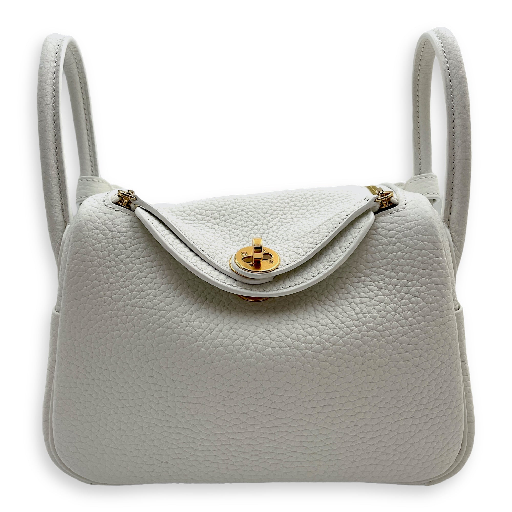 Lindy Mini New White in Clemence, Gold hardware