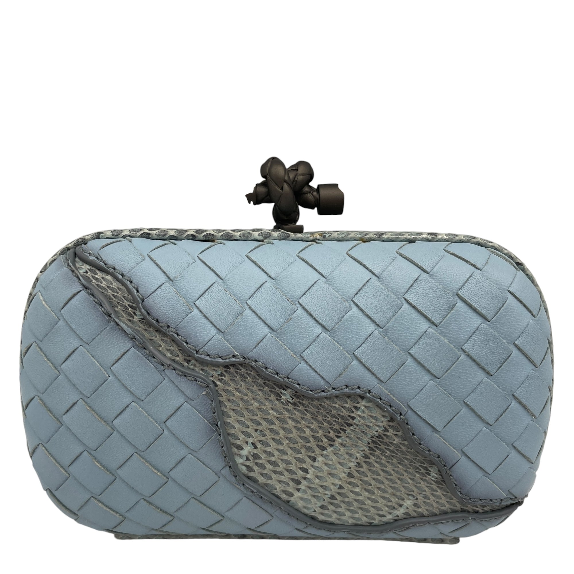 Knot Clutch 16.5x10x2cm Ciel Clutch in Nappa, snakeskin, Brunito hardware