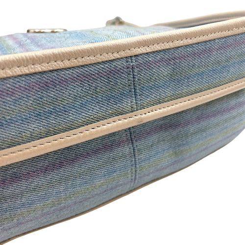 Jungle Stroll Hobo Light Blue, ivory, pink, yellow Crossbody Bag in Calfskin, Silver hardware