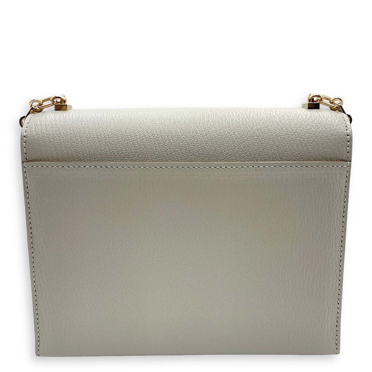 Verrou Chaine Mini Gris Perle in Chevre Mysore Permabrass hardware