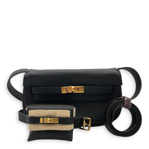 Kelly Moove Black in Swift, Gold hardware