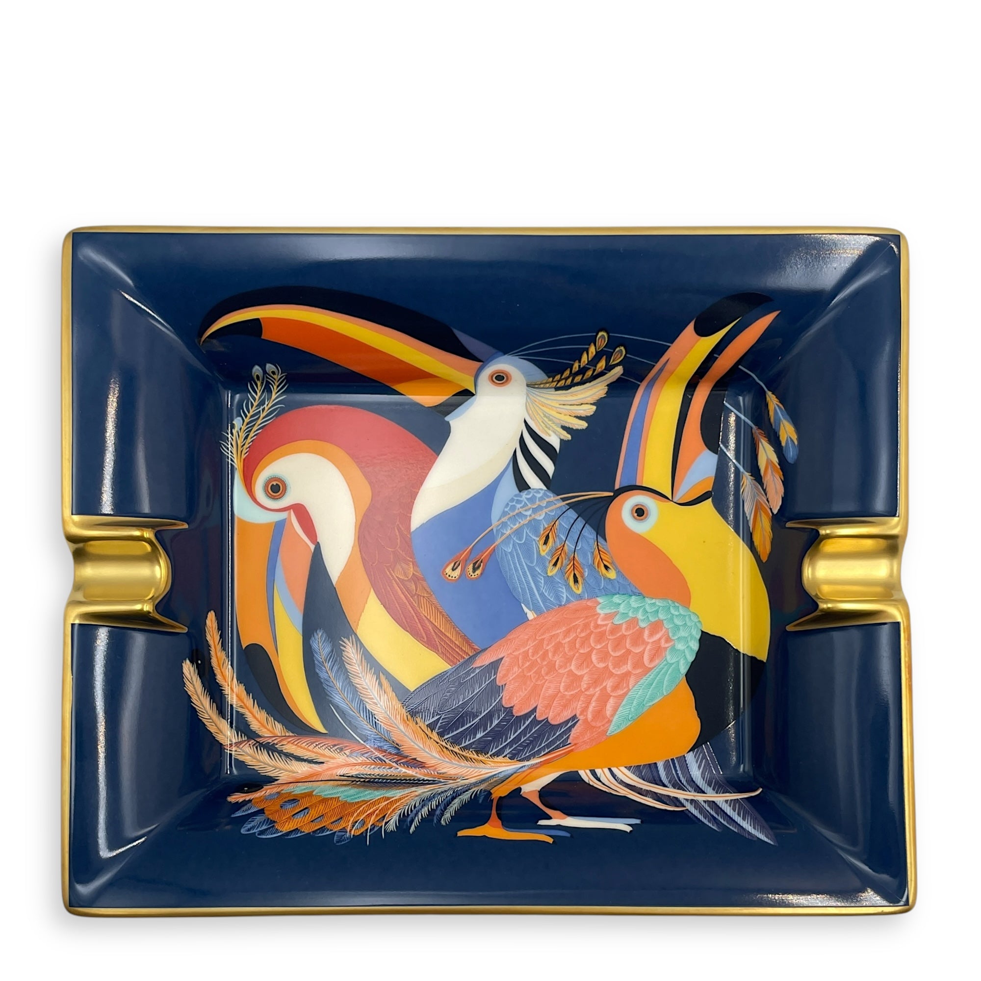 Toucans de Paradis Blue Ashtray