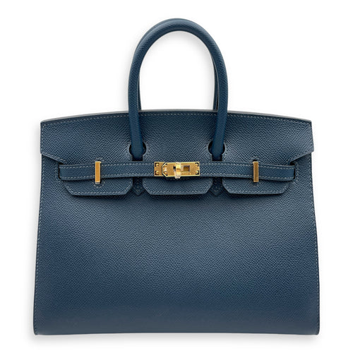 Sellier Birkin 25 Blue De Prusse in Epsom, Gold hardware