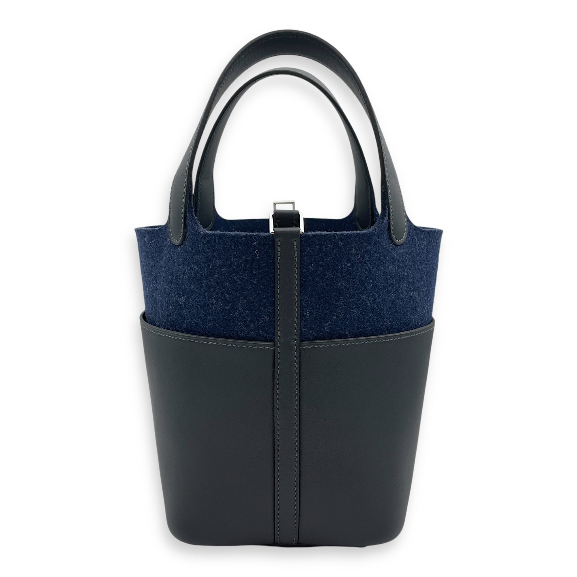 Picotin Go Team 18 Caban/Bleu Nuit/New White in Swift Palladium hardware CL2409-5662 2
