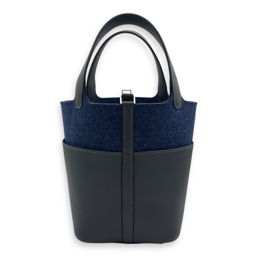 Picotin Go Team 18 Caban/Bleu Nuit/New White in Swift Palladium hardware CL2409-5662 2