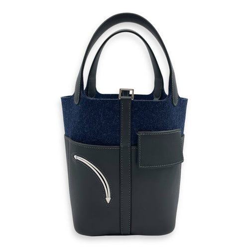 Picotin Go Team 18 Caban/Bleu Nuit/New White in Swift Palladium hardware CL2409-5662 1