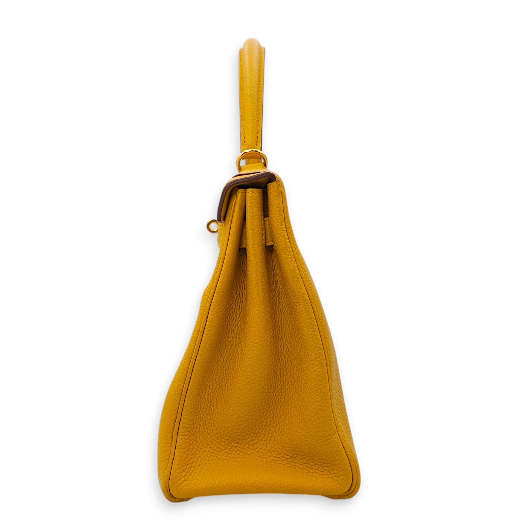 Kelly 28 Jaune Ambre in Togo Gold hardware CL2411-7805 7