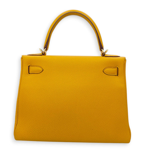 Kelly 28 Jaune Ambre in Togo Gold hardware CL2411-7805 5