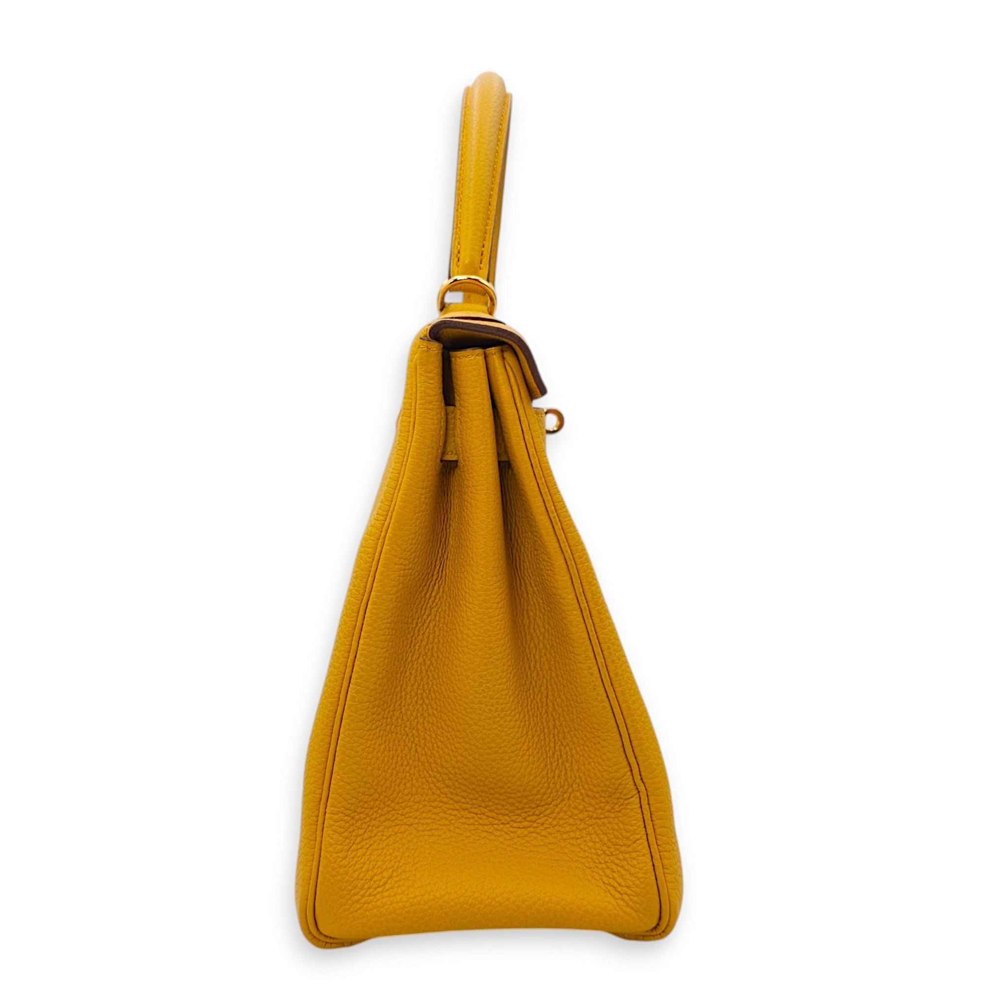Kelly 28 Jaune Ambre in Togo Gold hardware CL2411-7805 6