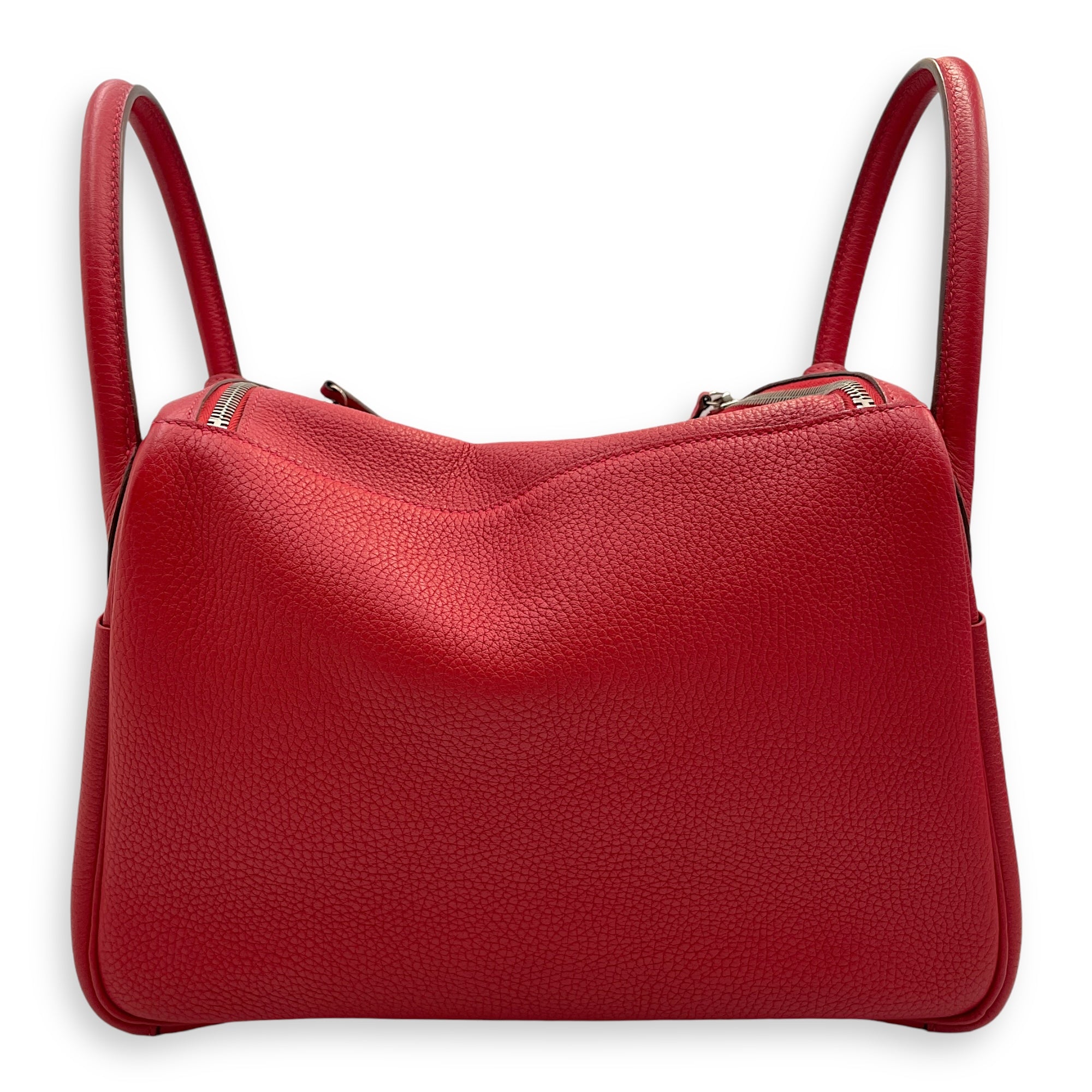 Lindy 30 Rouge Casaque in Clemence Palladium hardware CL2407-3537 2