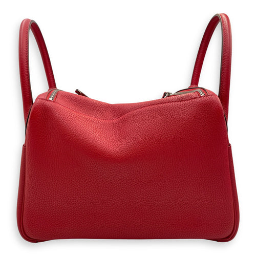 Lindy 30 Rouge Casaque in Clemence Palladium hardware CL2407-3537 2