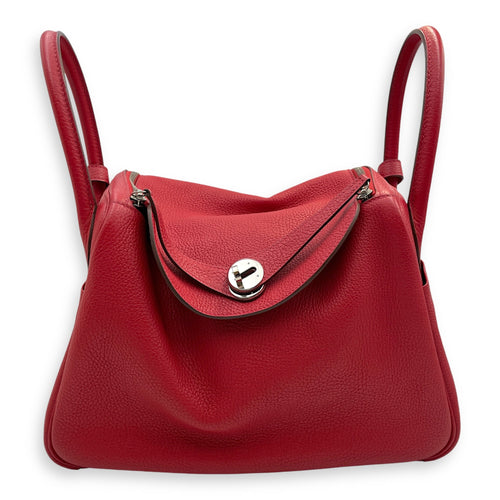 Lindy 30 Rouge Casaque in Clemence Palladium hardware CL2407-3537 1
