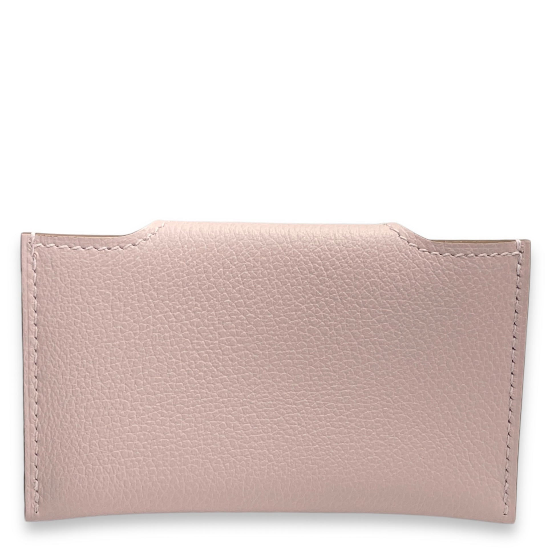 Iliade Mauve Pale Card Holder in Evercolor, Palladium hardware