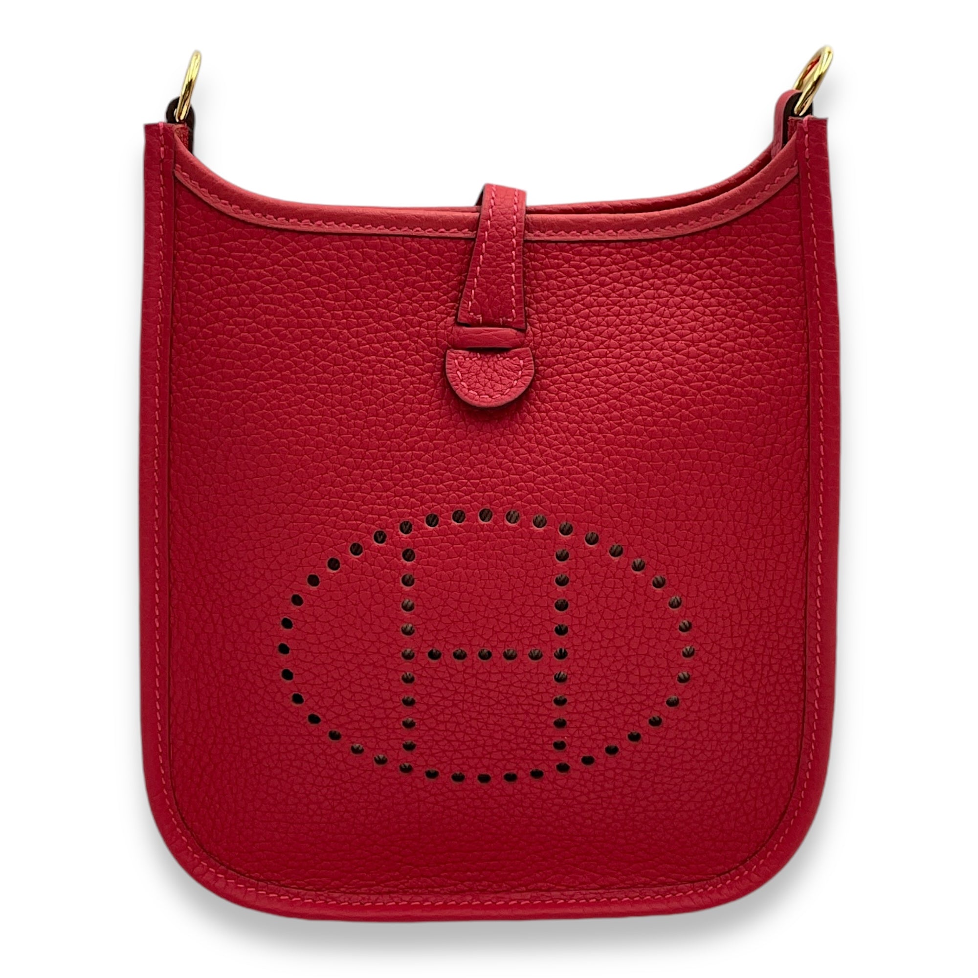 Evelyne Mini Vermillon in Clemence, Gold hardware