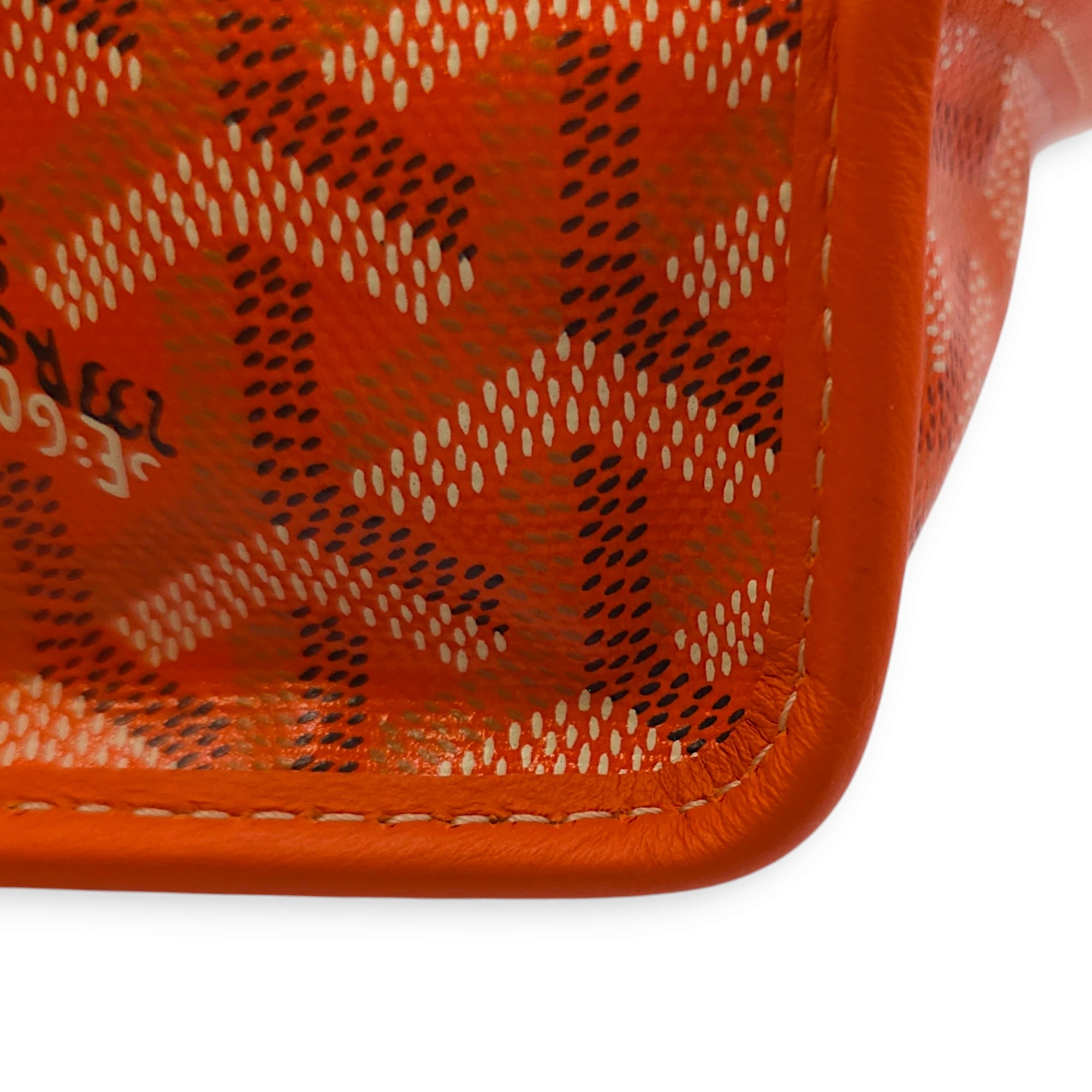 Anjou Mini Orange Top Handle Bag in Coated Canvas, Silver hardware