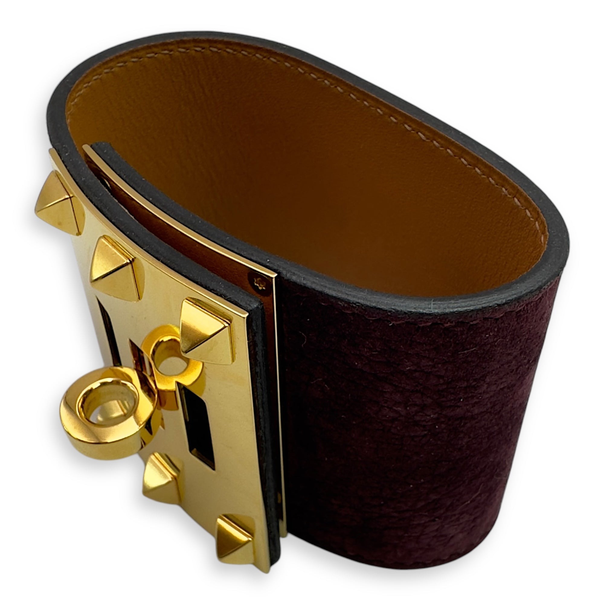 Hermes Kelly Dog Extreme. Sz: S [Q square] Pre-Owned | Prune | Suede | GHW | Item only. | [CL2409-5504]