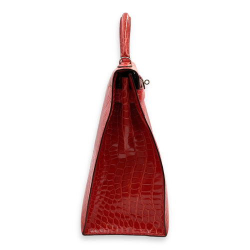 Hermes Sellier Kelly 40 [O square] Pre-Owned | Bougainvillier | Shiny Porosus | PHW | FSNBNR | [CL2408-4907]