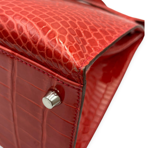 Hermes Sellier Kelly 40 [O square] Pre-Owned | Bougainvillier | Shiny Porosus | PHW | FSNBNR | [CL2408-4907]