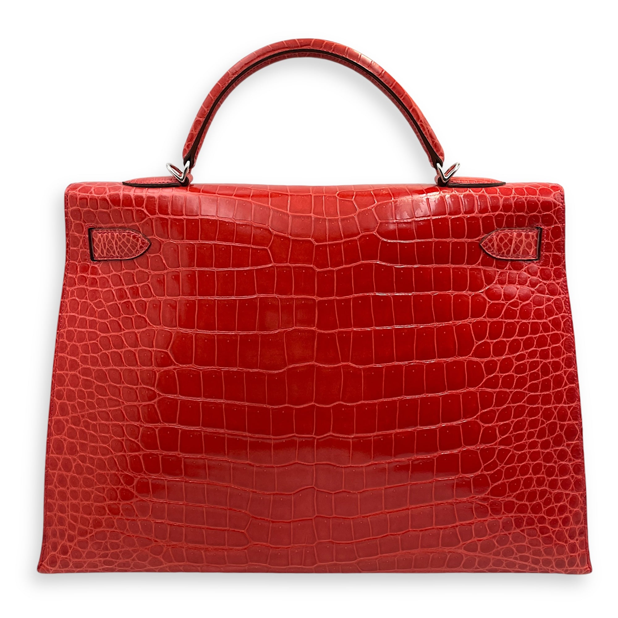 Hermes Sellier Kelly 40 [O square] Pre-Owned | Bougainvillier | Shiny Porosus | PHW | FSNBNR | [CL2408-4907]