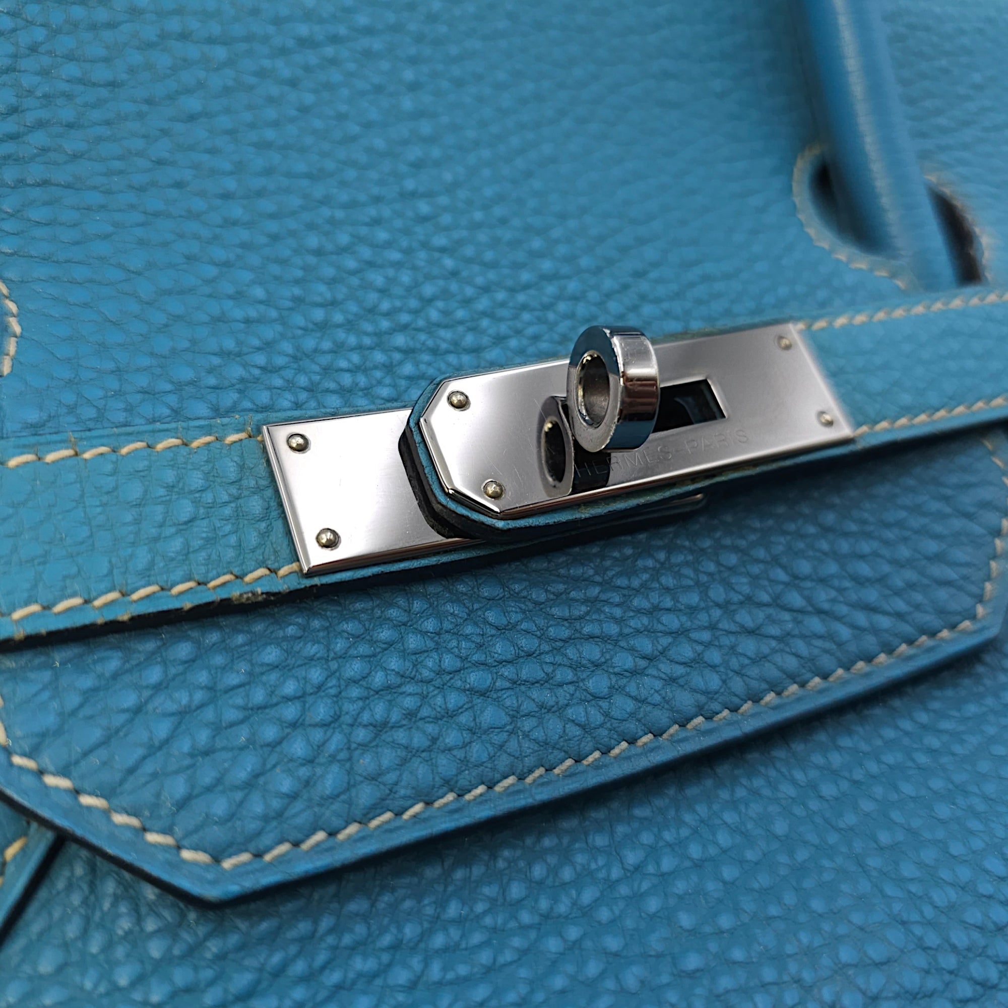 Birkin 40 Blue Jean in Togo, Palladium hardware