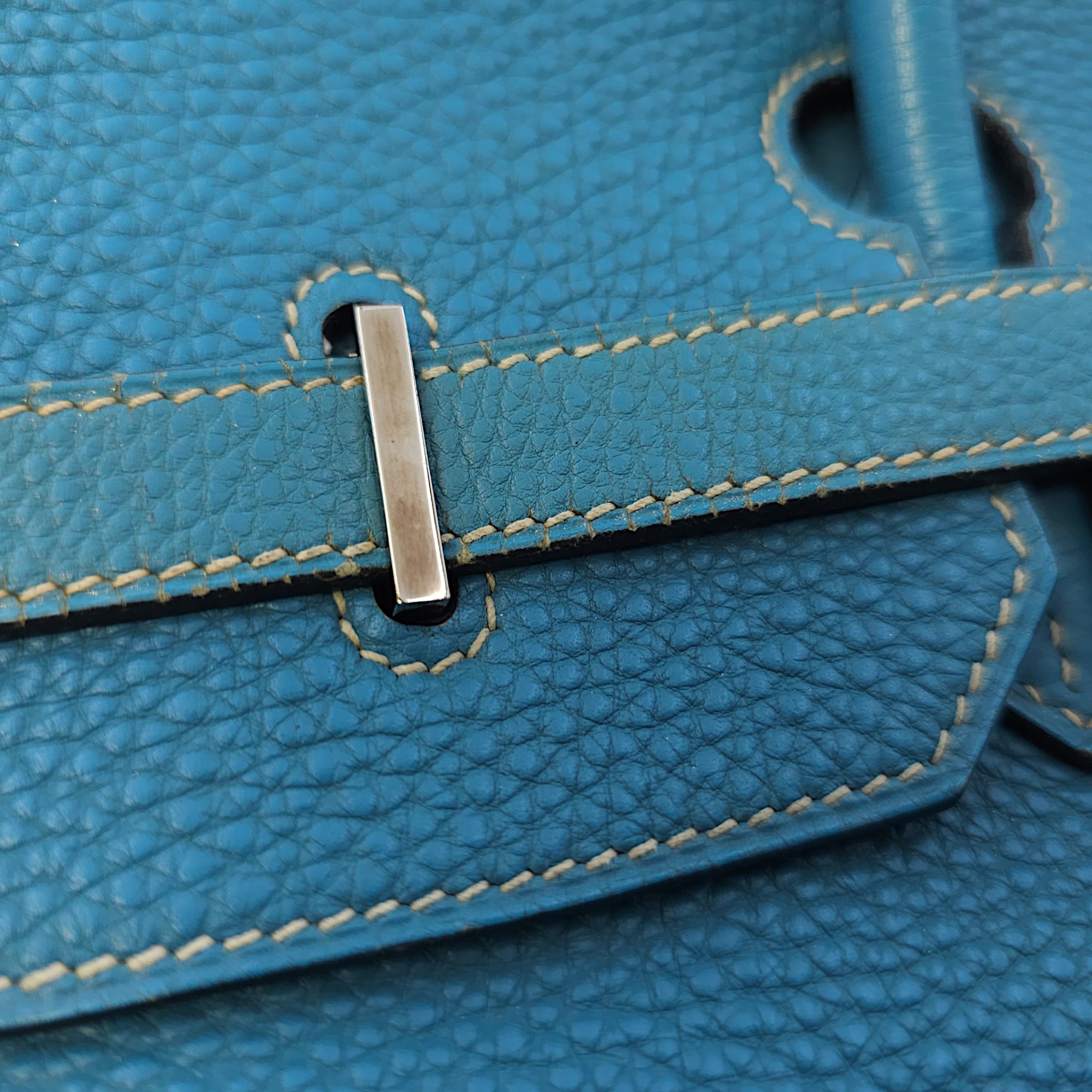 Birkin 40 Blue Jean in Togo, Palladium hardware