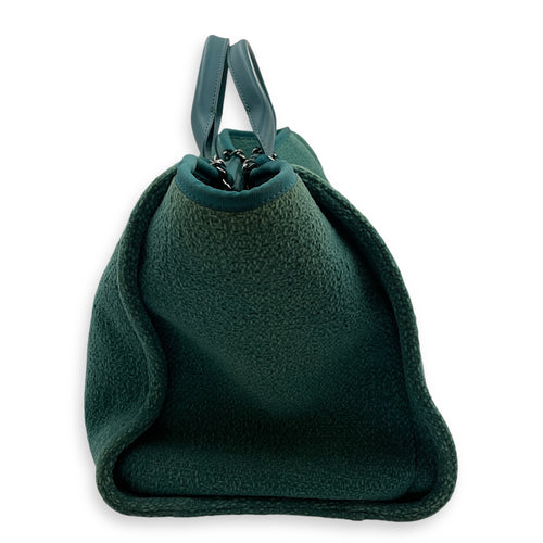 Deaville Large Green Tote Bag in Tweed, Silver hardware