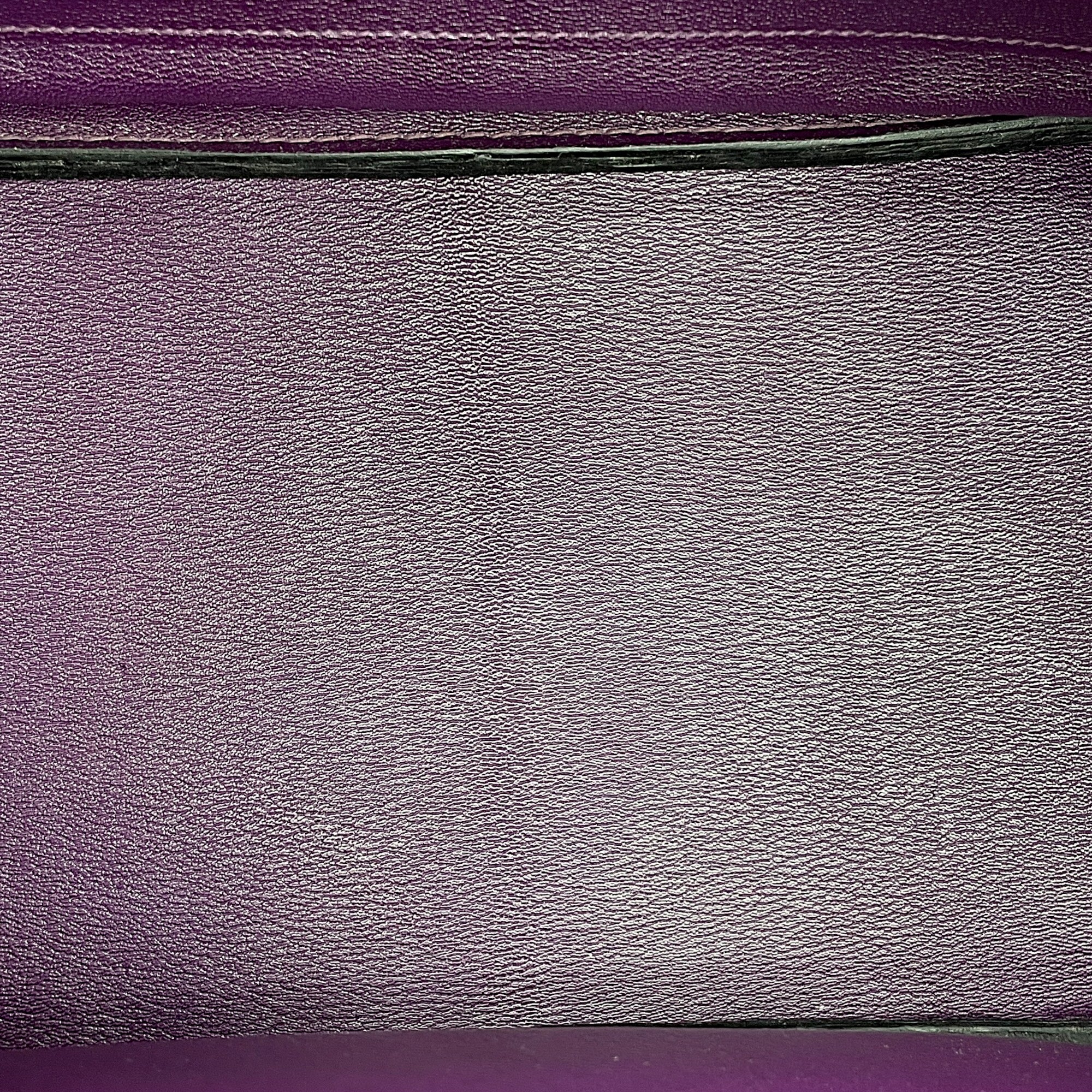 Birkin 35 Amethyst in Matte Porosus, Palladium hardware