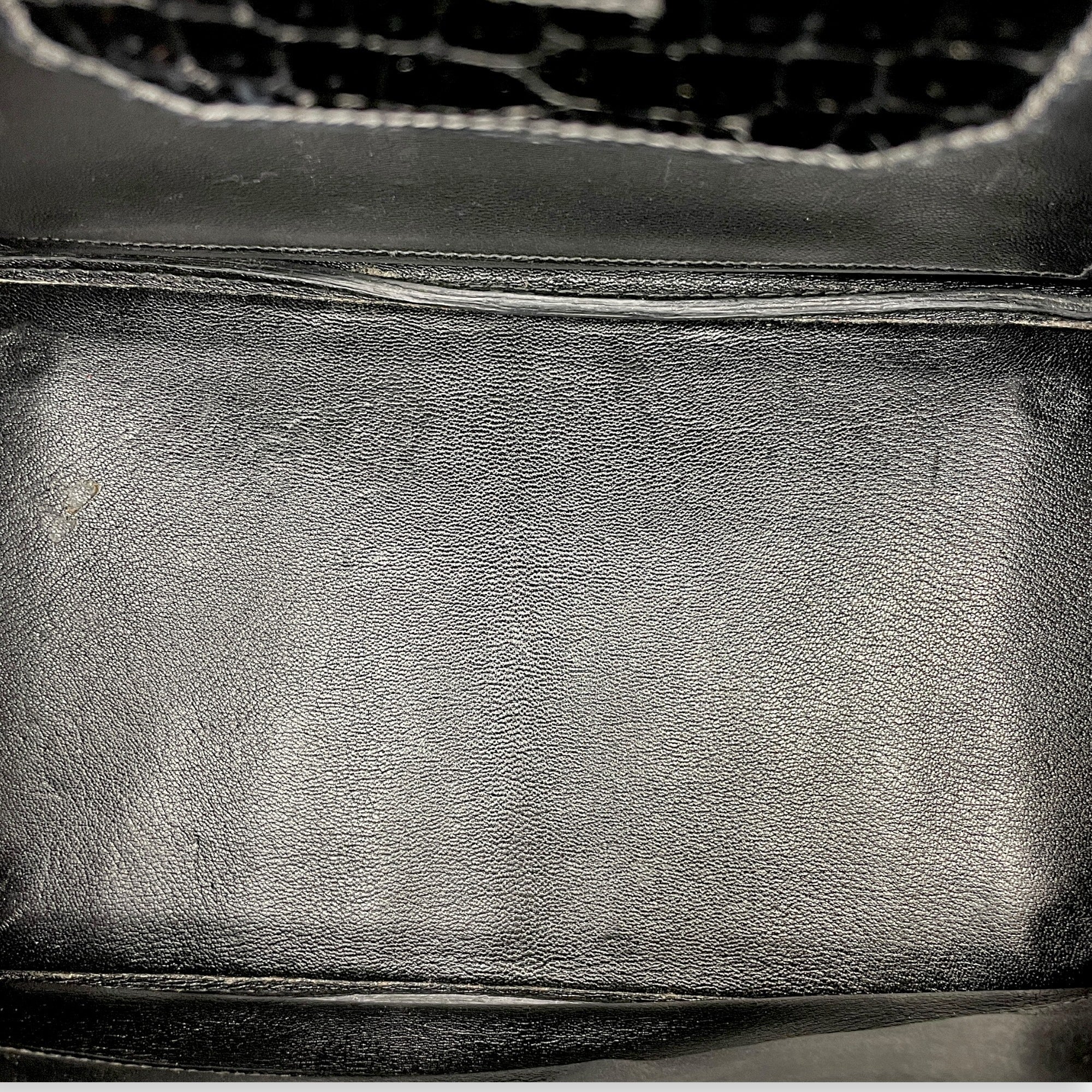 Birkin 35 Black in Shiny Porosus Palladium hardware C110446 6