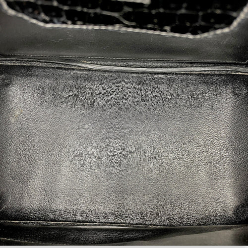 Birkin 35 Black in Shiny Porosus Palladium hardware C110446 6