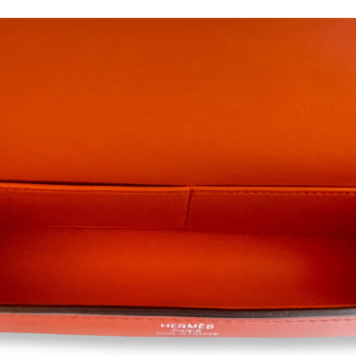 Egee Clutch Orange Poppy in Tadelakt, Palladium hardware