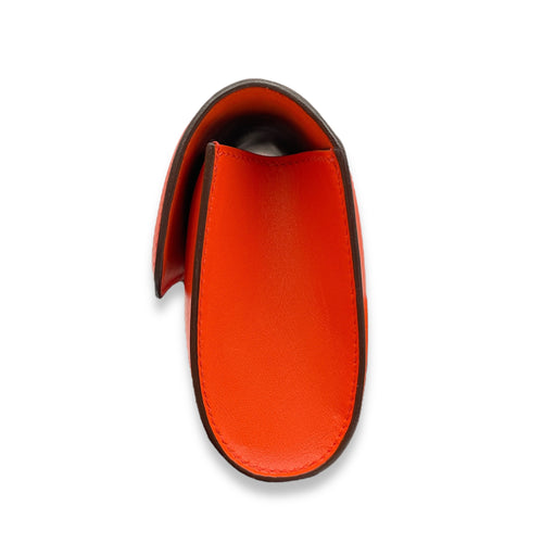 Egee Clutch Orange Poppy in Tadelakt, Palladium hardware