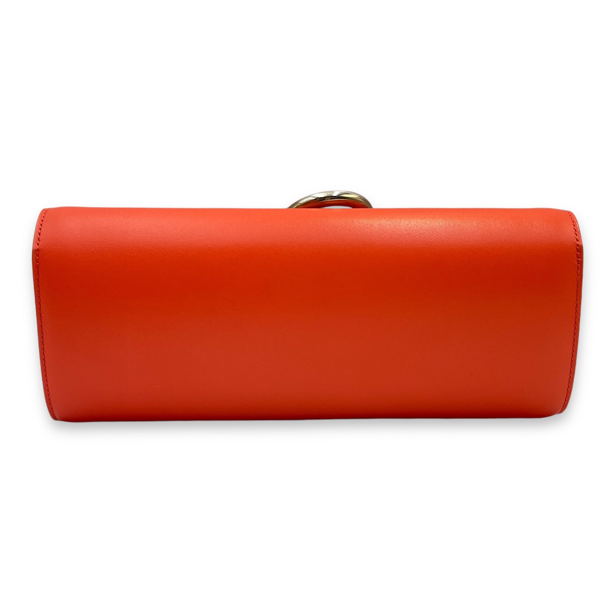 Egee Clutch Orange Poppy in Tadelakt, Palladium hardware