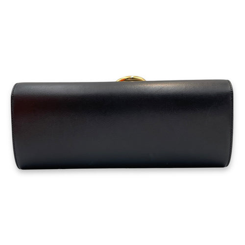 Egee Clutch Black in Evergraine, Gold hardware