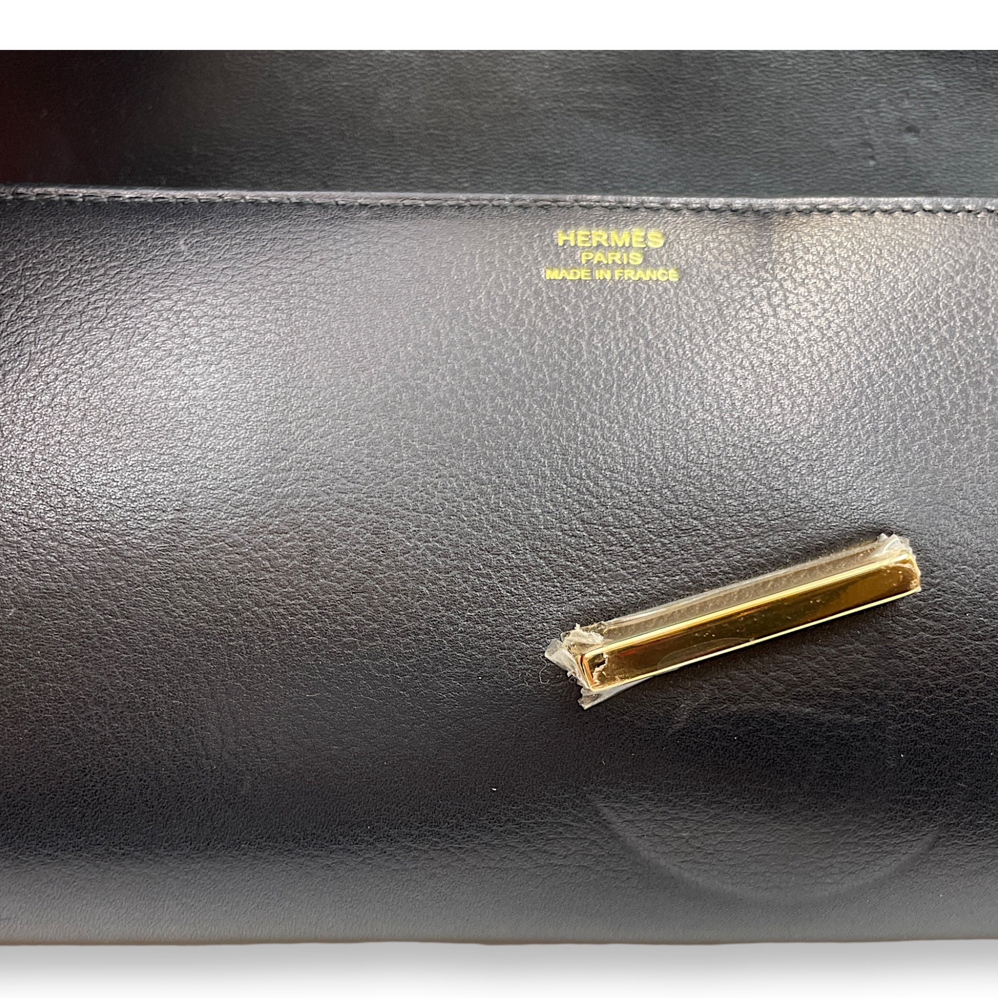 Egee Clutch Black in Evergraine, Gold hardware