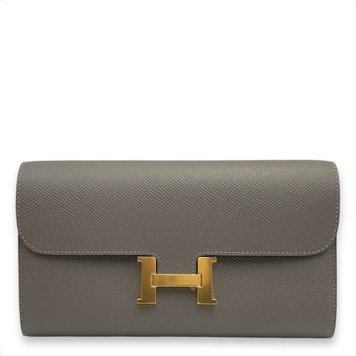 Constance To Go Gris Meyer Wallet On Chain in Epsom Gold hardware