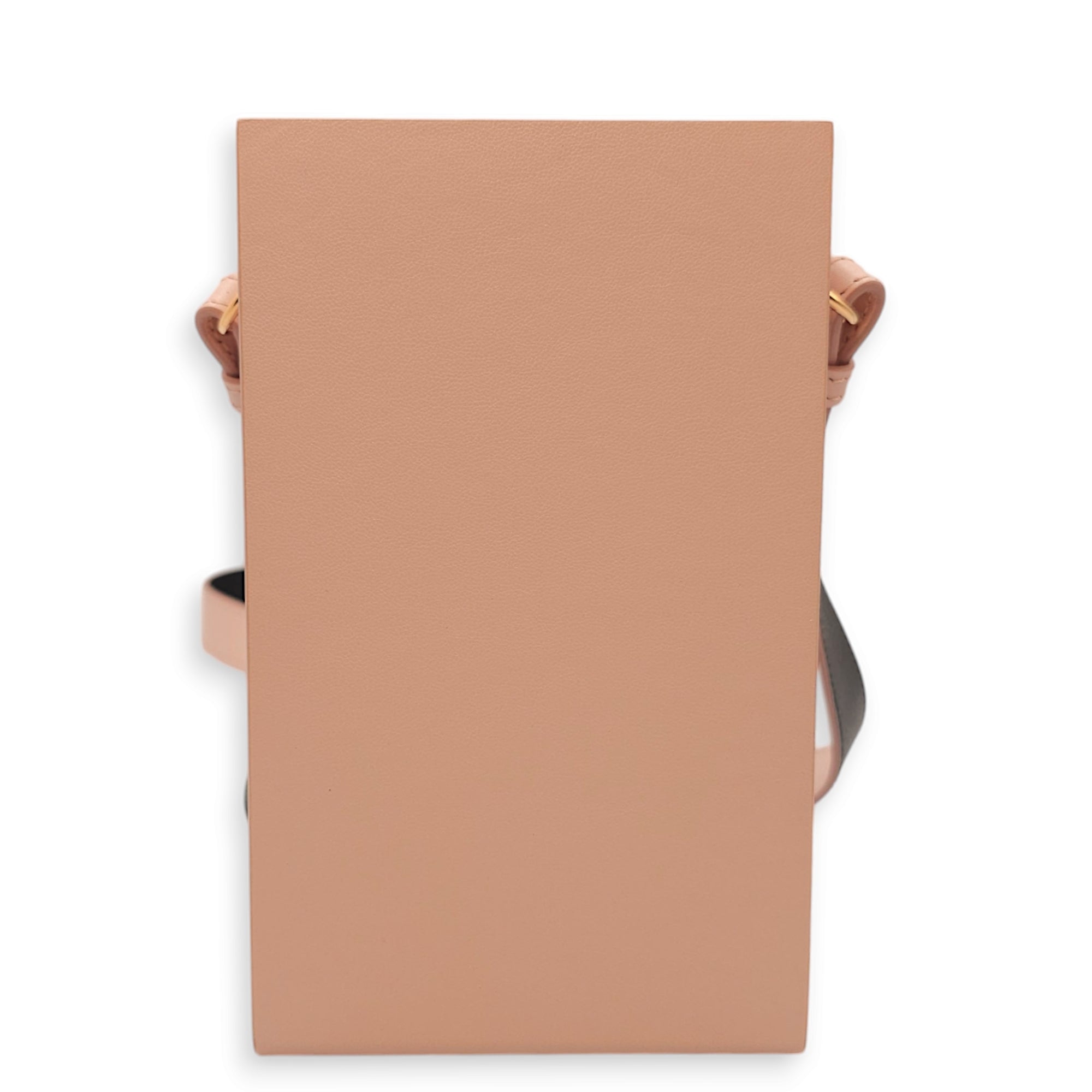 Roma Vertical Box Pink Crossbody Bag in Calfskin Gold hardware