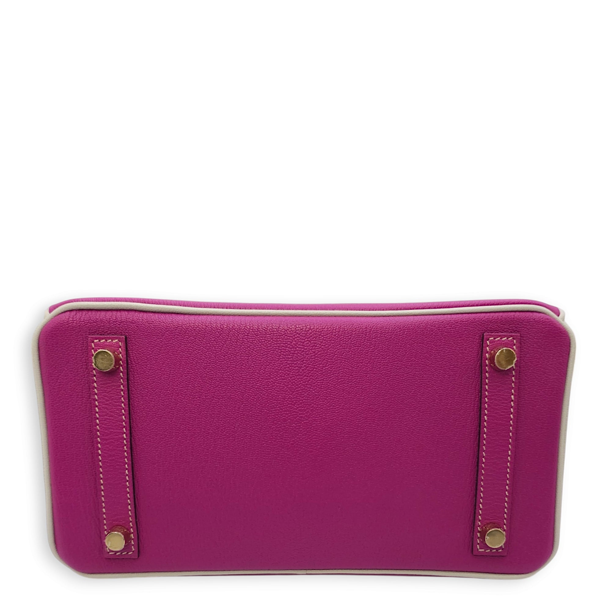 Birkin 25 Purple in Chevre Mysore, Brushed Gold hardware