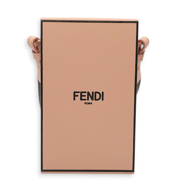 Roma Vertical Box Pink Crossbody Bag in Calfskin Gold hardware
